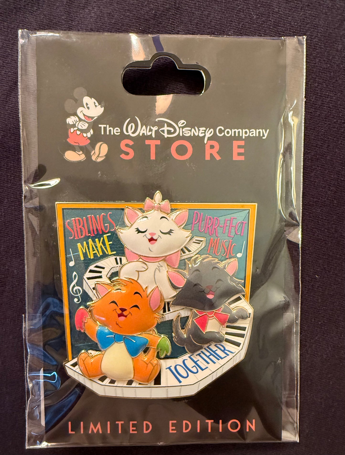Marie, Berlioz, Toulouse Aristocats Make Purr-felt Music Together Siblings Series B1