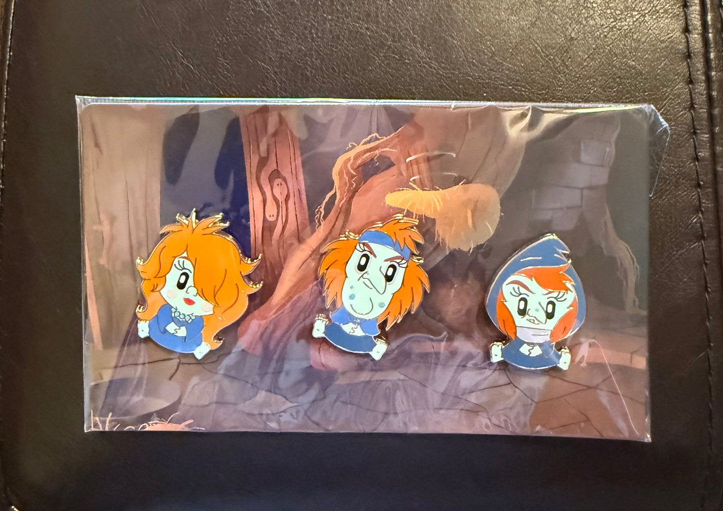 Orwen, Orddu and Orgoch Witches of Morva Black Cauldron 3-Pin Adorbs Set B5