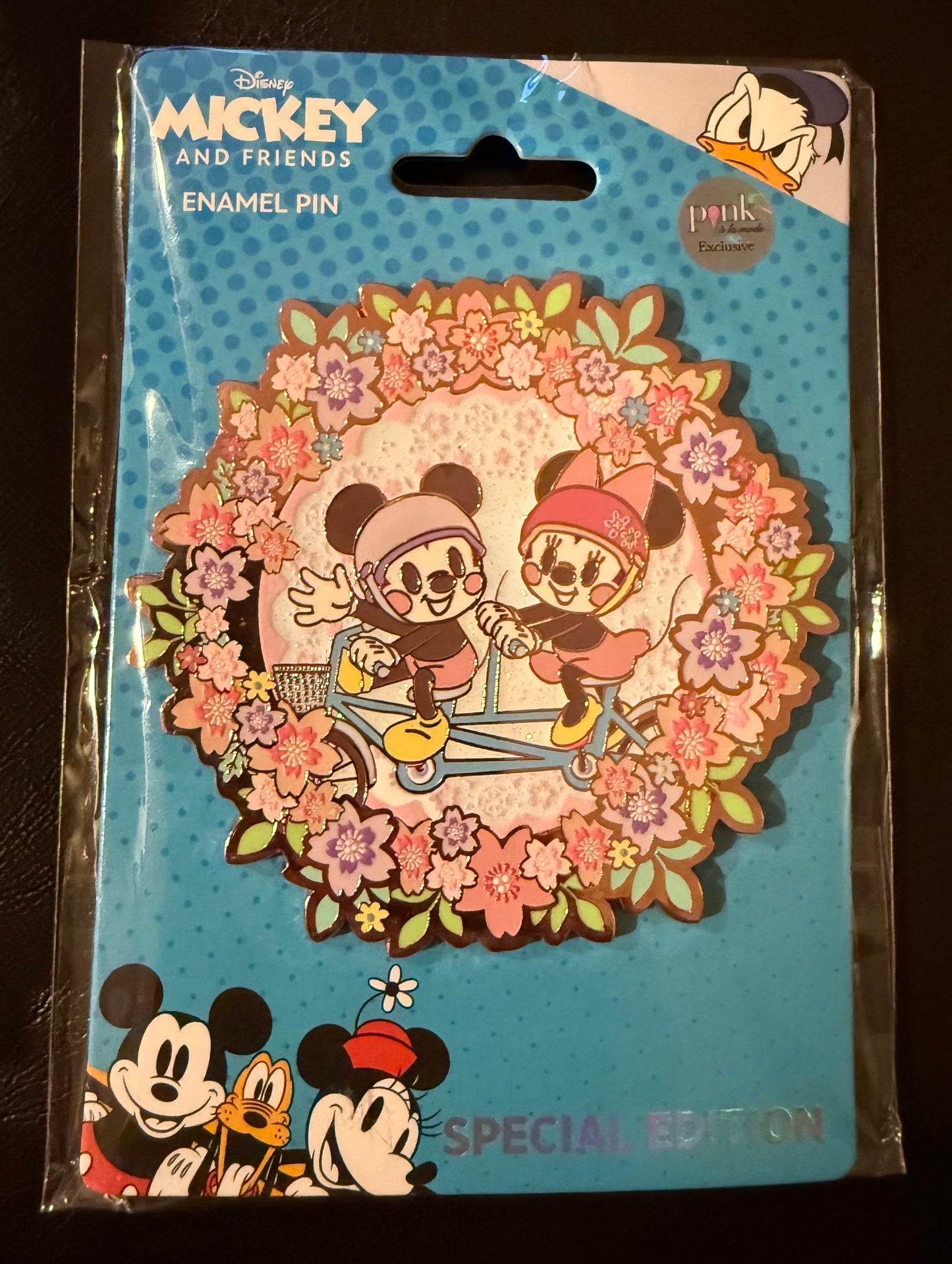 Mickey and Minnie Riding Bicycle Cherry Blossom B3