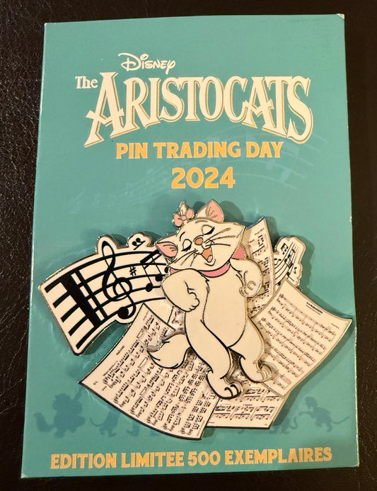 Marie Singing and Dancing on Music Sheet Pin Trading Day 2024